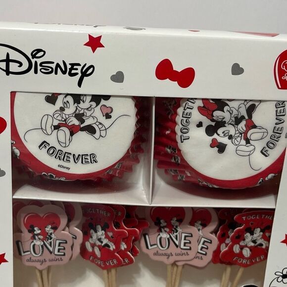 Disney Mickey & Minnie Cupcake Liners, Toppers, Cupcake stand, Cookie stamps NWT - Picture 6 of 8